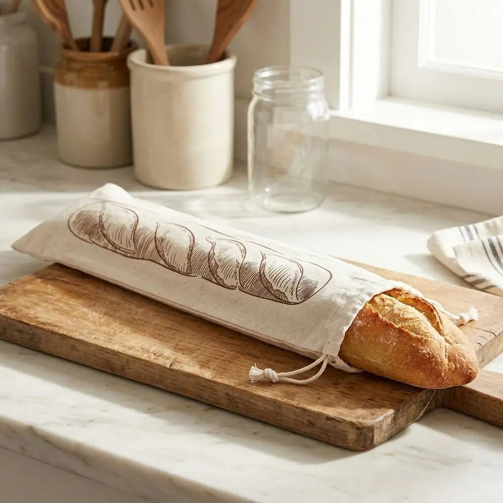 2 BOLSAS GRANDES DE LINO PARA PAN Bolsas de almacenamiento de pan ecológicas que mantienen la frescura, lavables, reutilizables con cordón, para panaderías