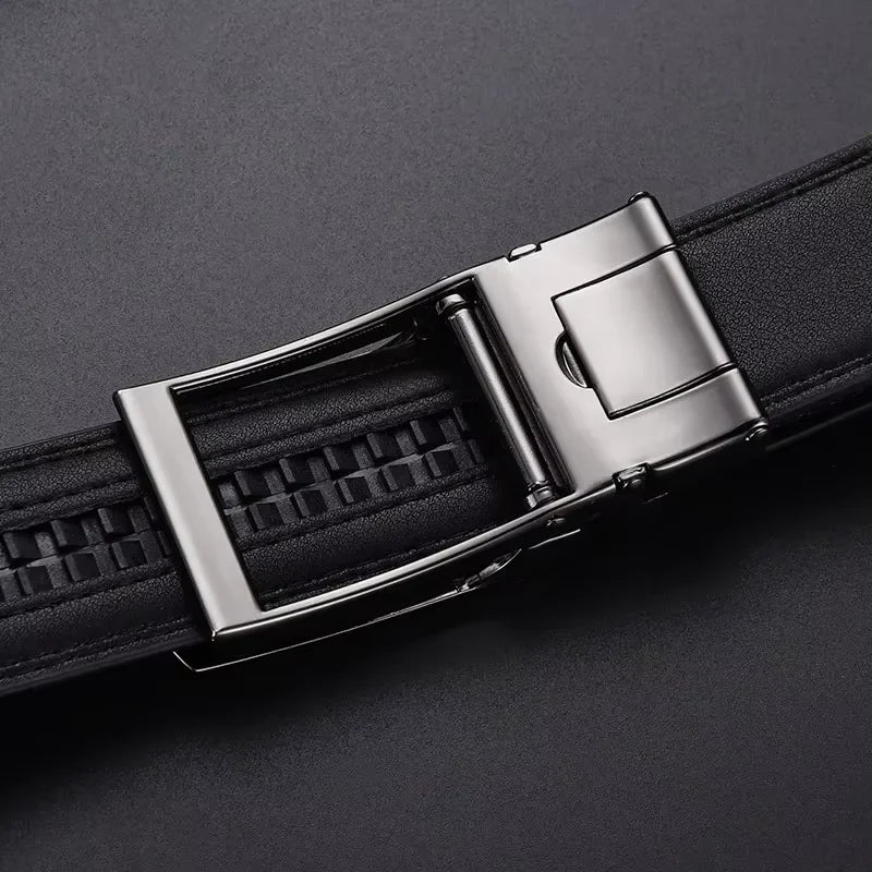 Men's Click Belt Business Luxury Designer Brand Genuine Leather Belts Jeans Automatic Adjustable Alloy Buckle Waist Straps Belts