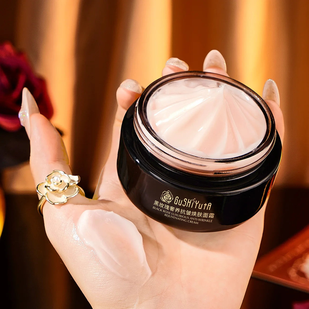 Black Rose Instant Face Lift & Firm Skin Cream Sustainable Face Lifting Reduces Fine Lines Gentle Moisturizing Care Cream