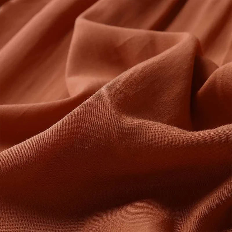 Woman's Solid Color V Neck Dress Elegant A Line Maxi Dress with Pleated Long Sleeves Femme Robe Solid Color Big Swing for Dating
