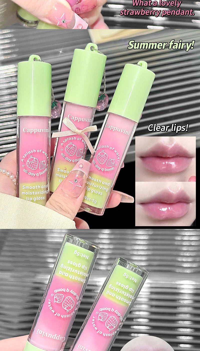 Cappuvini Lip Balm Water Light Moisturizing Hydrating Anti-Wrinkle Lip Care Korean Style Plump Lips Low Price Mirror Type Unisex Winter Essential