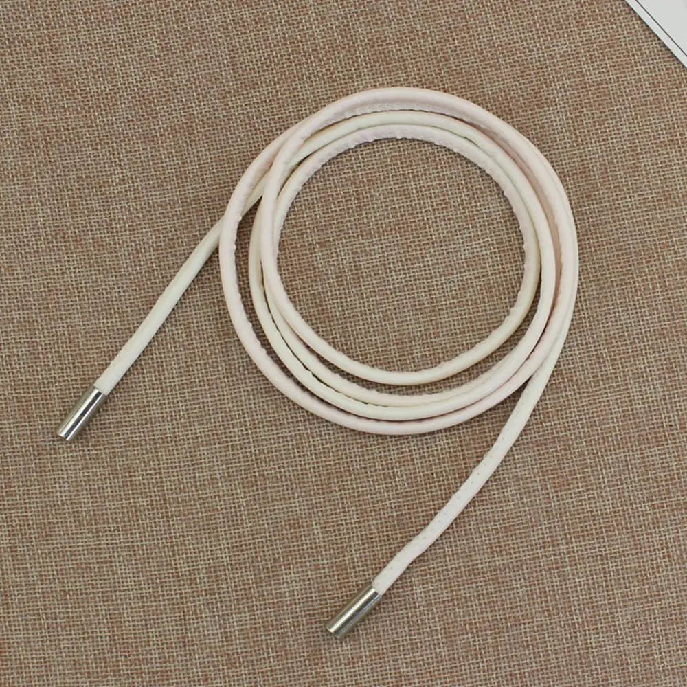New Round Leather Rope Dresses Coat Decoration String Waist Belt For Women'S Solid Fashion Long Waist Chain Vintage Waistband