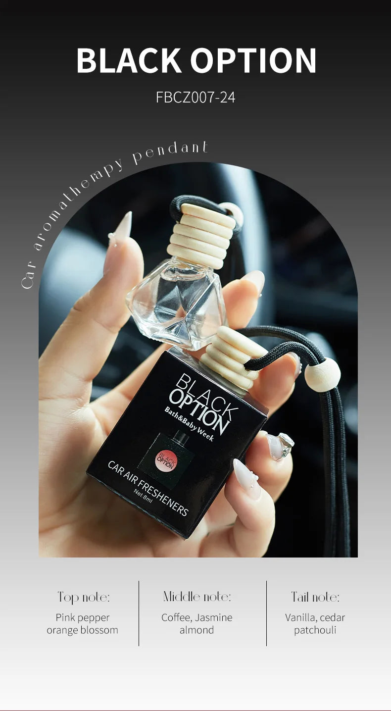 8ML Long Lasting Scent Glass Bottle Air Freshener Keep Charming and Fresh Hanging Car Interior Decoration Perfume Diffuser
