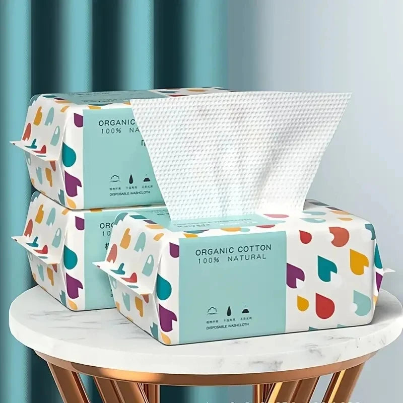 100Pcs Disposable Thick 100% Cotton Face Towel Make Up Soft Removing Wipes Dry Cleanser Towelettes For Skin Care