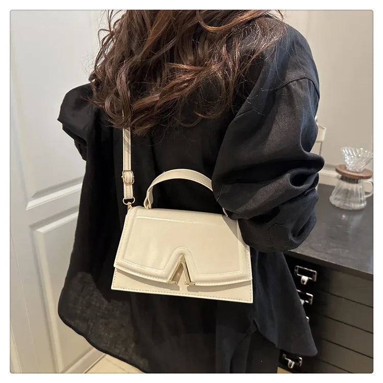 Candy Colored Minimalist Crossbody Shoulder Bag - PU Leather