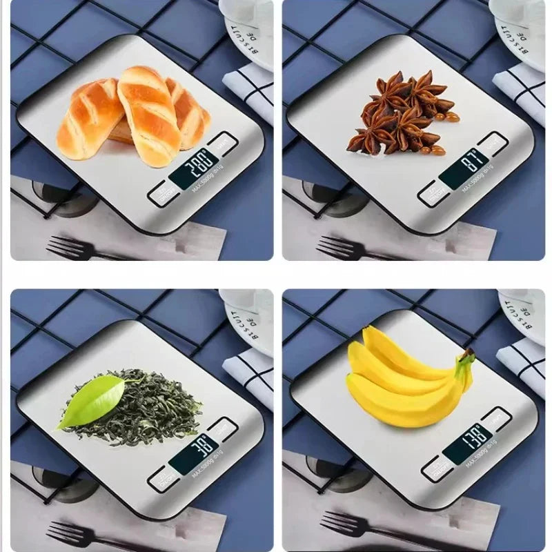 Báscula digital de cocina con pantalla LED de 5 kg/1 g, de acero inoxidable, electrónica, para alimentos, joyas, aperitivos, repostería, herramientas para el hogar