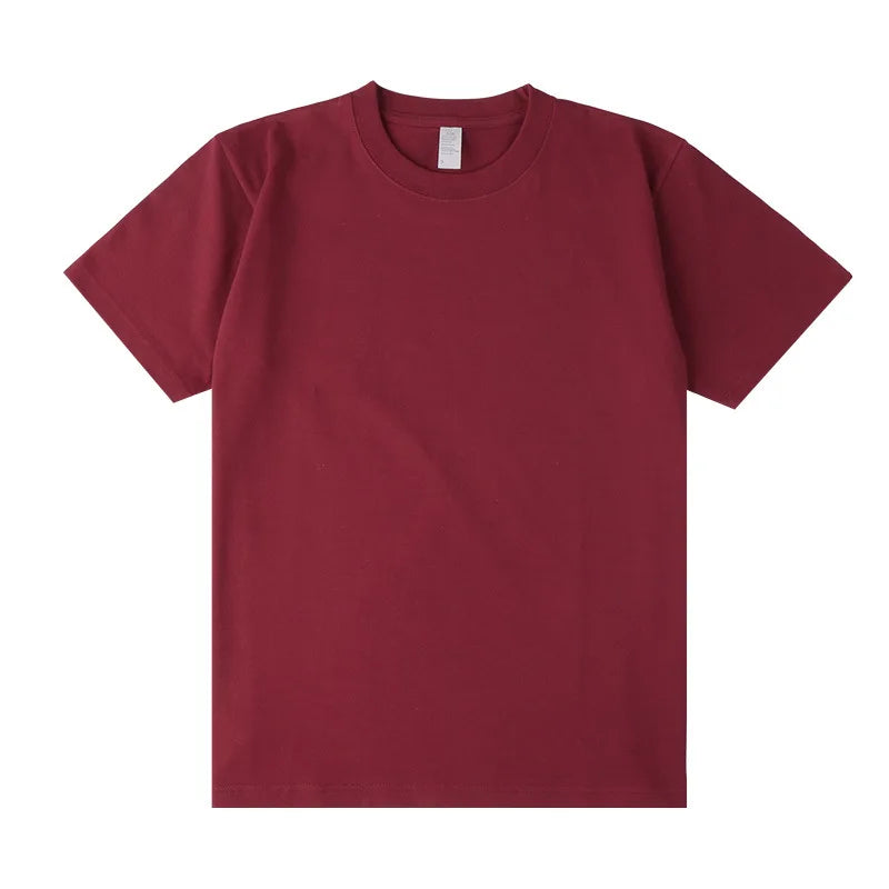 Men's Heavyweight Cotton T-Shirt - Loose Fit Crew Neck Short Sleeve