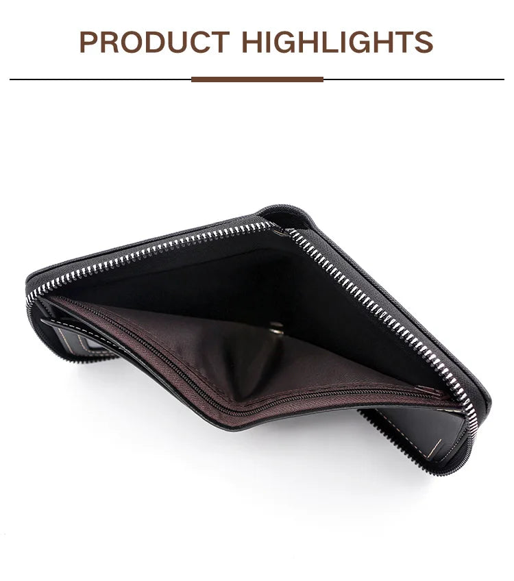 New Men Zipper Wallets Short Card Holder Vintage Male Wallet High Quality PU Leather Classic Coin Pocket Wallet For Boys
