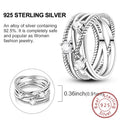 925 Sterling Silver Bow Heart Moon Star Zircon Ring