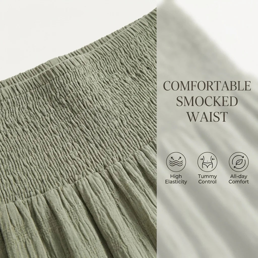 New In 2026 Women's Spring Summer Casual Long Skirts Female Elasticity High Waist Solid Color Maxi Skirt