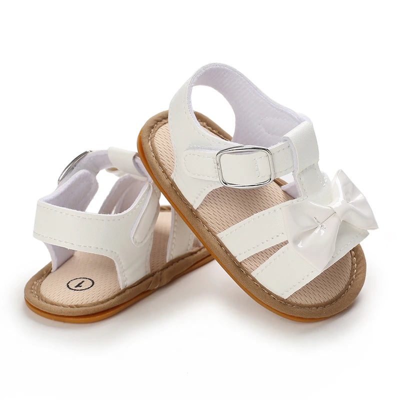 Cute and sweet spring and summer butterfly bow sandals for baby girls, comfortable and breathable walking shoes