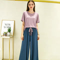 DIDUQIPAO Women's Modal Pajama Set - Short Sleeve Shirt & Pants