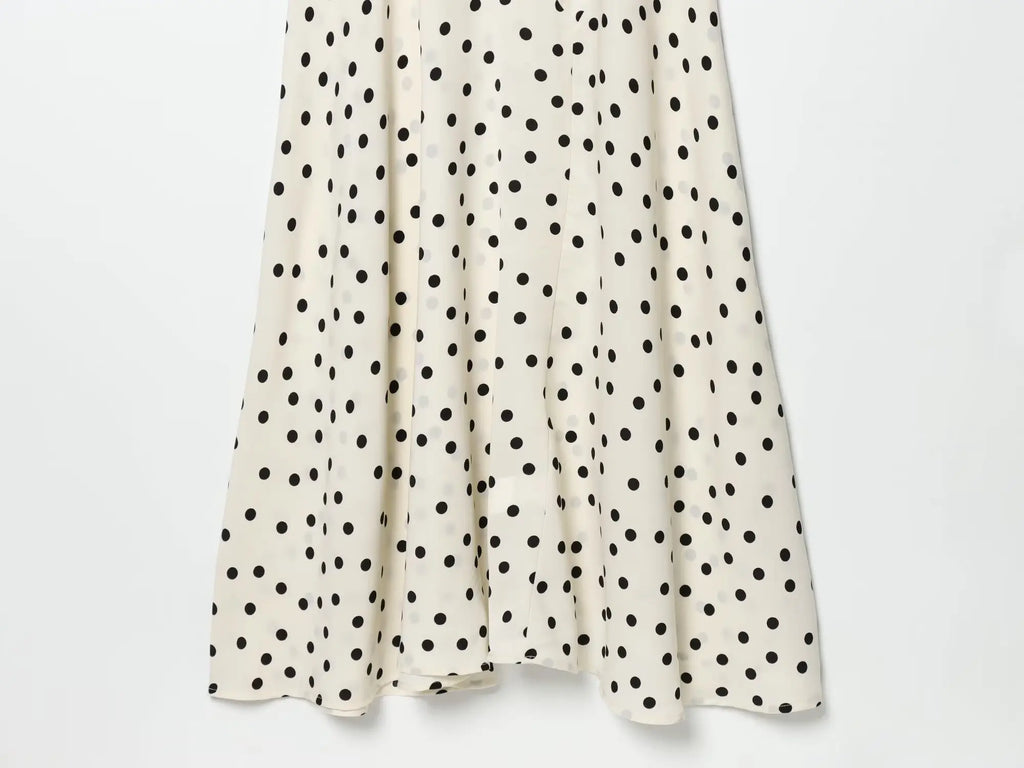 2026 Summer New Women's Fashion Sleeveless Waist-Slimming Polka Dot Print Vest Dress Vacation Style Camisole Mid-Length Dress