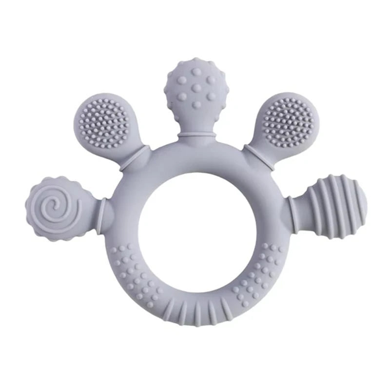 Baby Dinosaur Silicone Teether - BPA-Free Sensory Toy for Infants