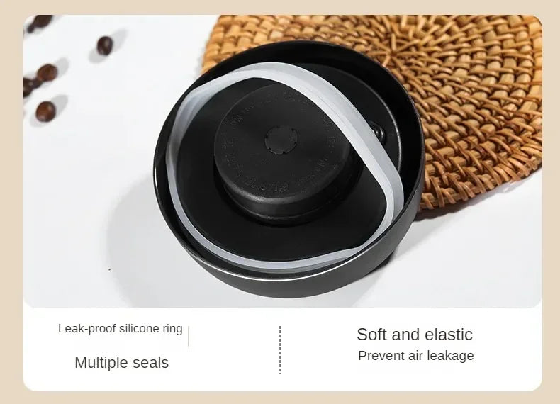 Multi Capacity Black Lid Coffee Pot Manual Vacuum Moisture-proof Storage Pot Kitchen Glass Teapot Coffee Bean Storage Sealed Jar