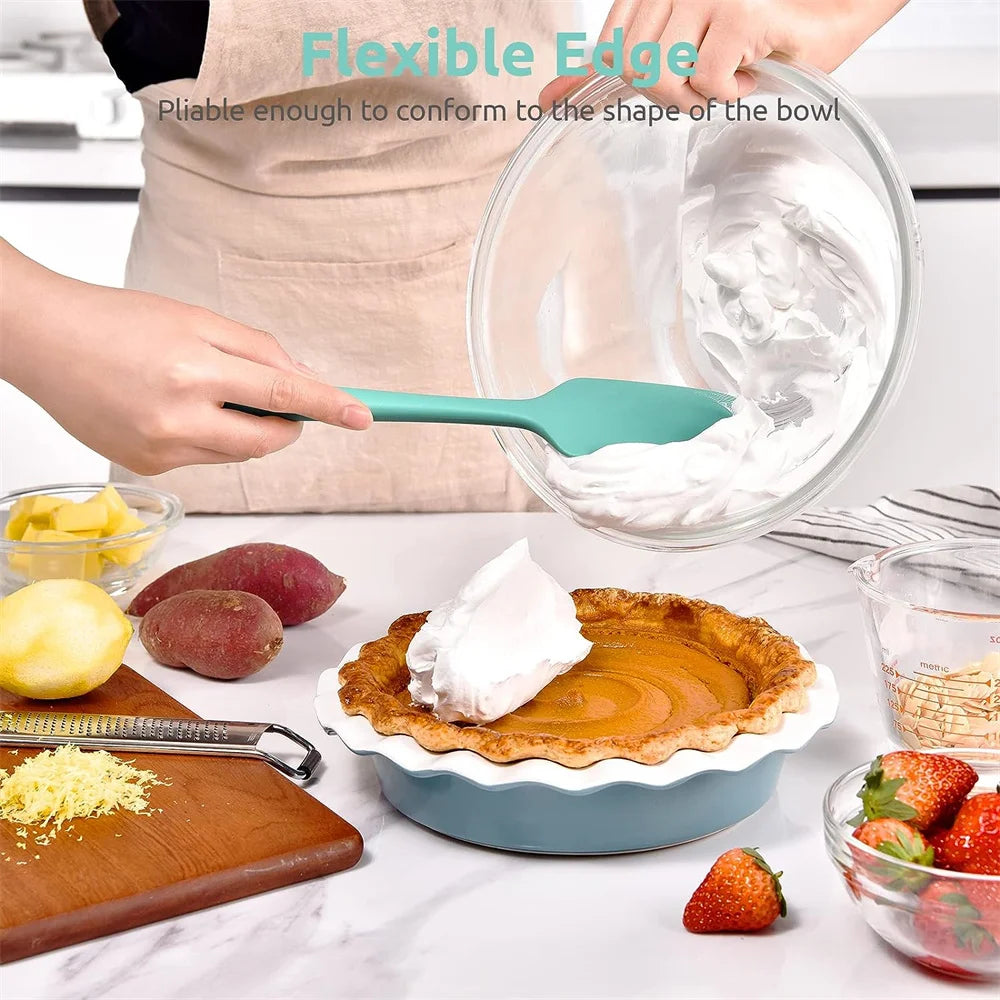 Juego de espátulas de silicona para cocina, espátula de silicona flexible de alta resistencia al calor de 315 °C con mango antideslizante para cocinar, mezclar, hornear, servir y revolver