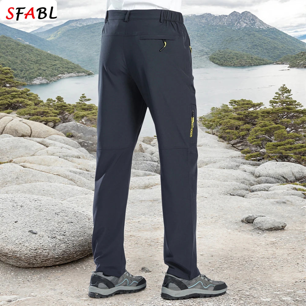 Summer Outdoor Sports Pants Men Women Hiking Camping Trousers Quick Dry Stretch Tactical Pants Lightweight Trekking Pants XL-5XL