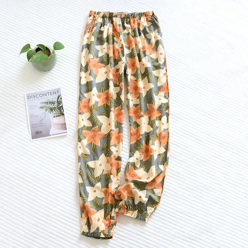Cloud Cotton Story Women's Floral Pajama Pants - 100% Viscose Loose