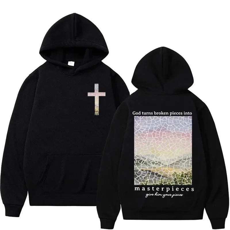 Christian Bible Verse Graphic Fleece Hoodie - Unisex Vintage Style