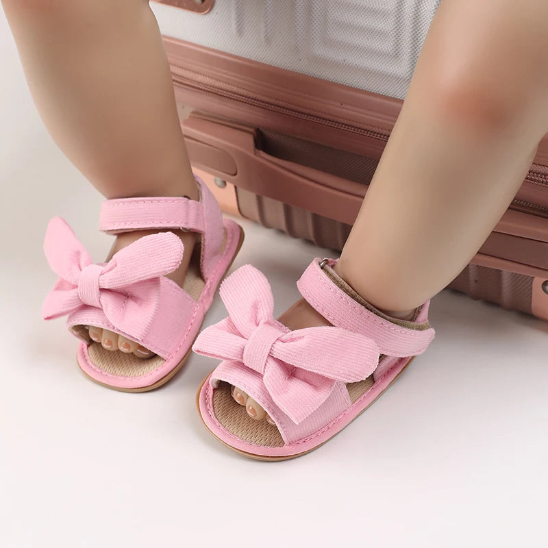Infant Pre-walker Sandals,Girls Sweet Style Heart Bow Butterfly Decor Sandals,Soft Comfy Multi Color Summer Footwear 0-18 Months