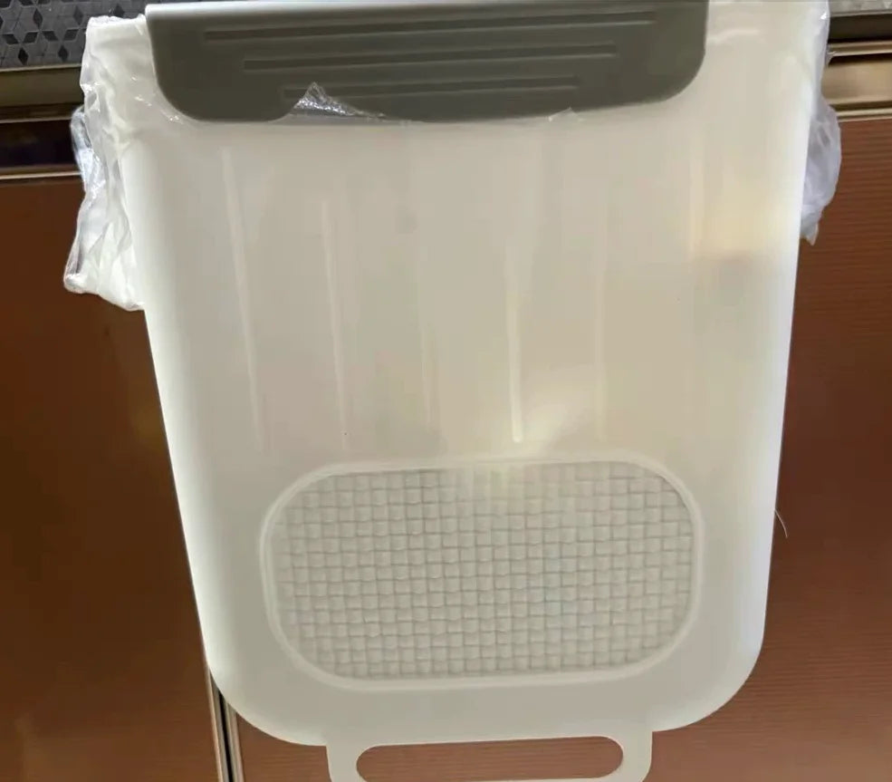Cubo de basura plegable montado en la pared de la cocina, cubo de basura colgante para armario del hogar, cubo de basura colgante clasificado, accesorios de cocina