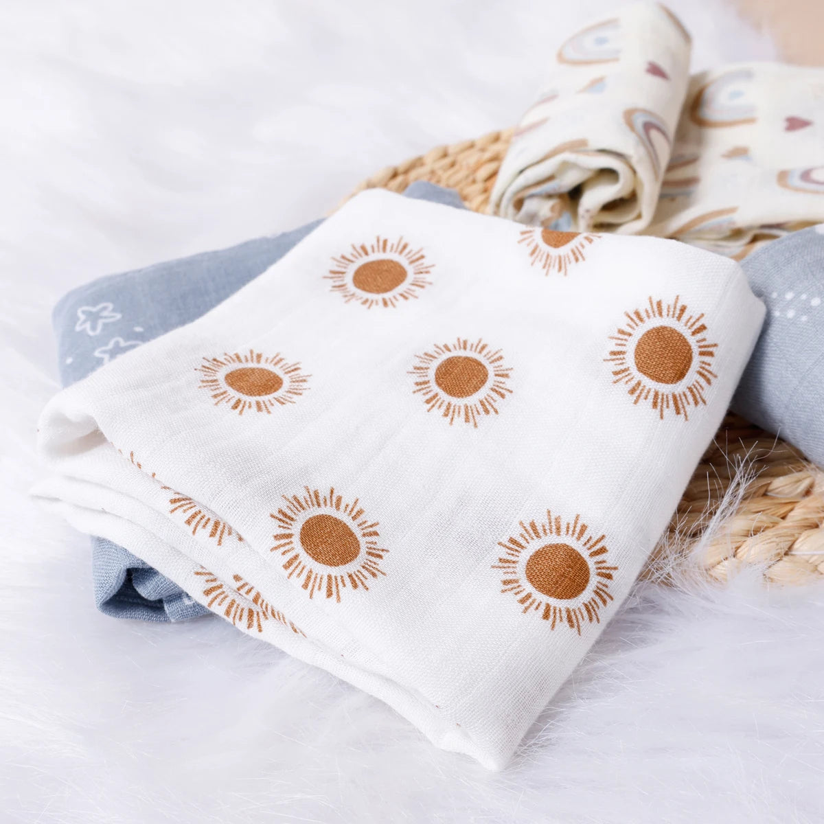 Kangobaby #My Soft Life# New 5pcs Set Multifunctional Baby Muslin Bib Newborn Blanket Breathable Child Scarf 60x60cm