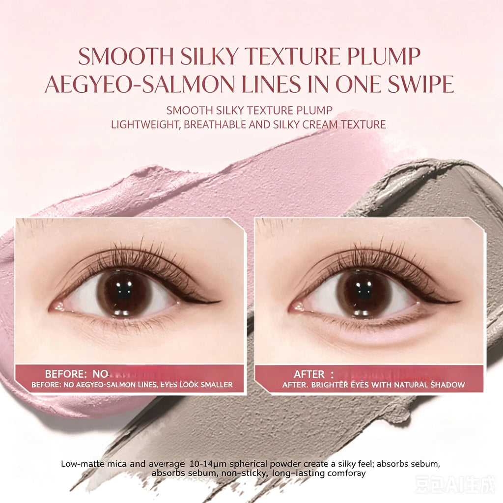 Korean 2 in 1 Ended Lying Silkworm Pen,Bionic Shading Highlighting,Instant Big Eye Effect,Smooth&Smudgeproof&Waterproof,Flat Tip