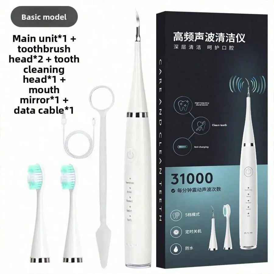 Electric Dental Cleaner, USB Rechargeable Dental Cleaning Tool Set, 5 Cleaning Modes, Promotes Gum Health, Suitable Holiday Gift For Family And Friends.