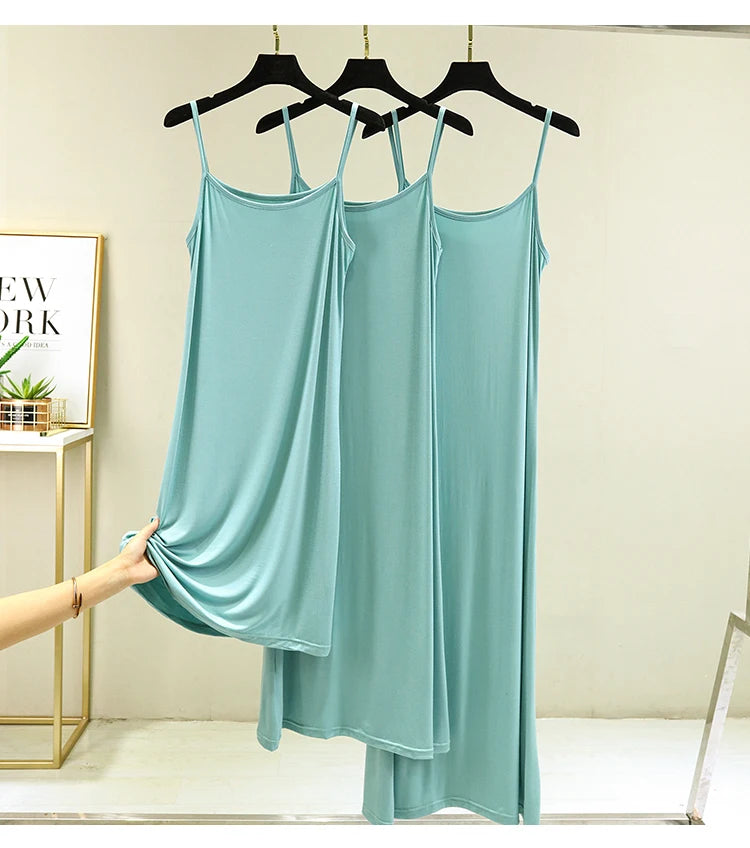 Modal Sleeveless Vest Dress Women Summer Thin Base Layer Color Block Casual round Neck Scene Casual July Deer Brand Dress