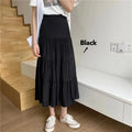 Summer New Casual Vintage Women Skirt Matching Chic Sweet Girl's Cake Skirt Elastic Waist A-Line Mid Length Flare Skirts