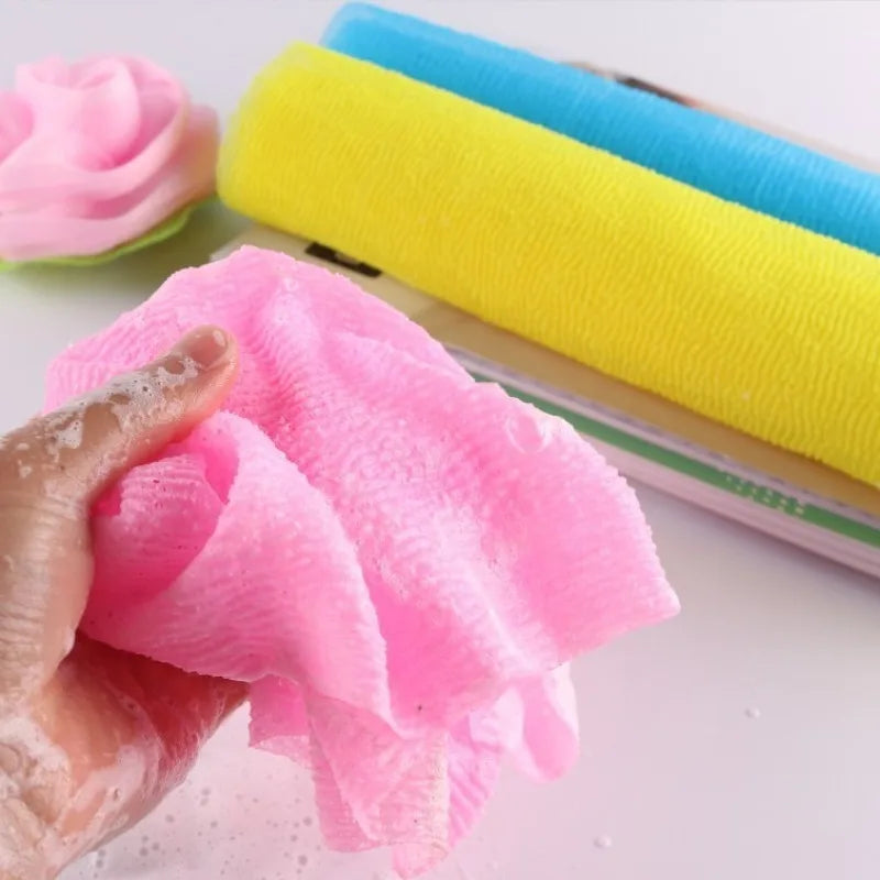 1Pc Japanese Body Wash Towel Beauty Skin Exfoliating Cloth Washcloth Nylon Bath Towel Skin Polishing Towel Body Back Scrubber
