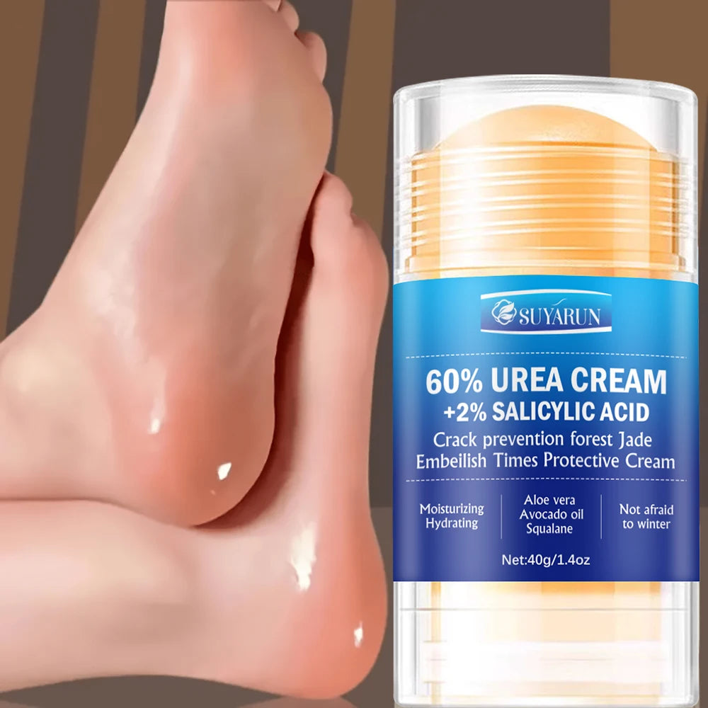 SUYARUN 60% Urea Foot Care Cream Stick - Intensive Cracked Heel Repair, Callus Remover for Dry Feet - Fast Absorbing Foot Skin.