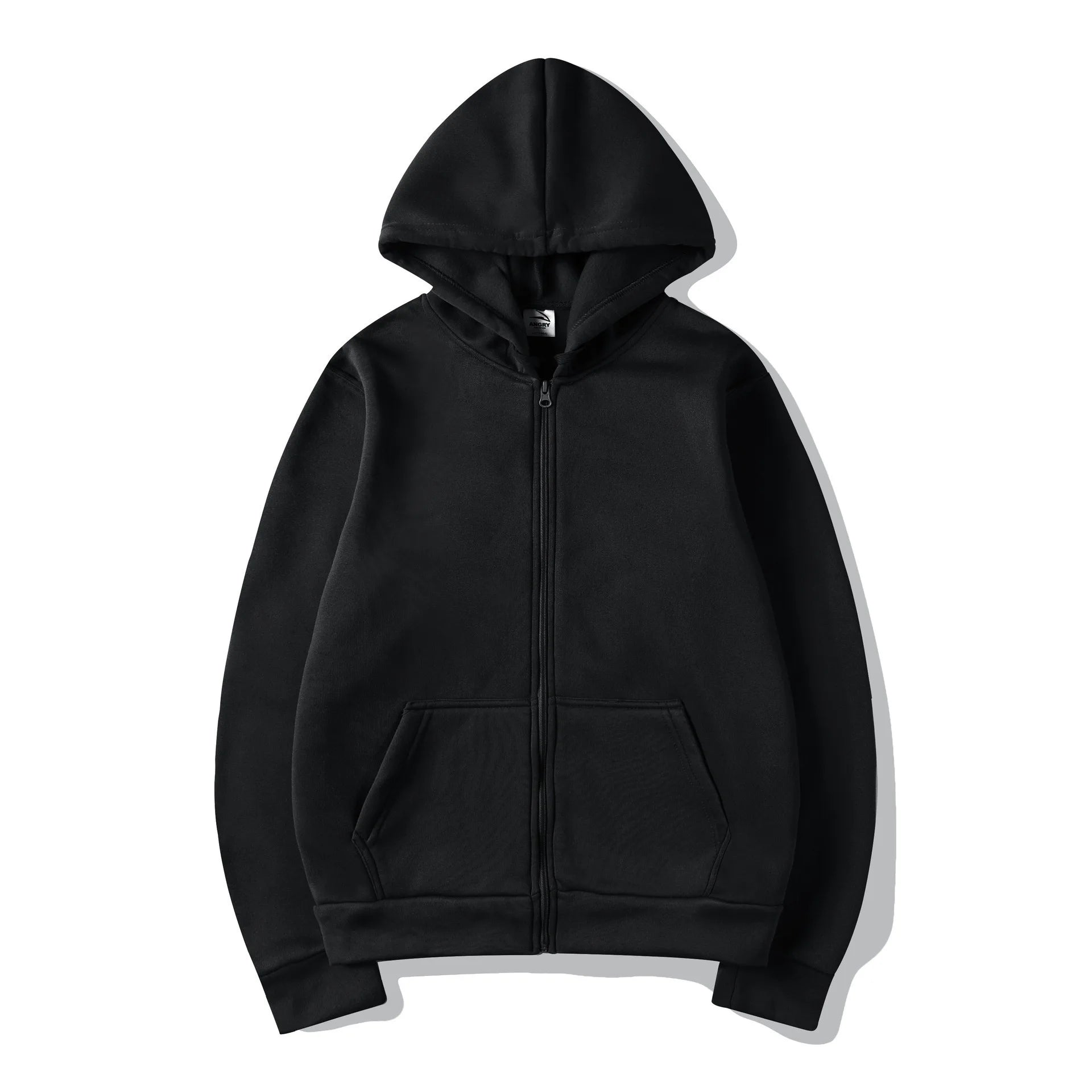 2026 Trendy Fashion Sportswear Coat Front Pocket Warm Zipper Jacket Men's and Women's Autumn/Winter Solid Color Open Hoodie