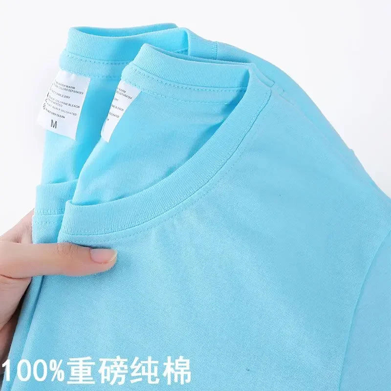 100% Cotton Short-Sleeve T-Shirt - Casual O-Neck Unisex Tee