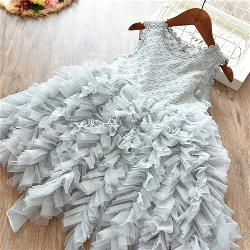 Cute Baby Girls Dress Summer Children Fluffy Cake Smash Ball Gown Princess Party Clothing Kids Dresses Clothes