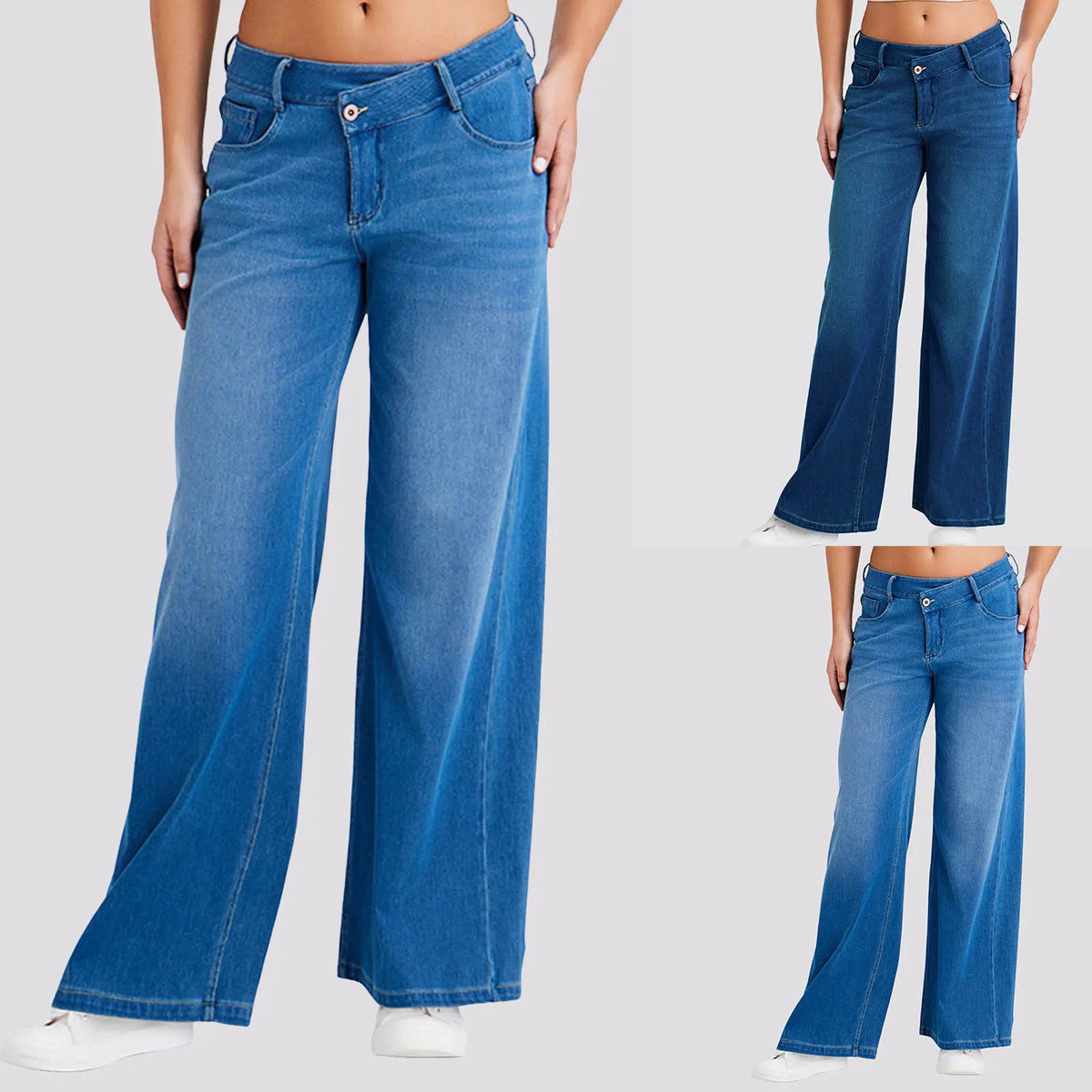 Oversize Baggy Jeans Women High Waist Button Stretch Pockets Loose Straight Blue Black Denim Pants Street Plus Size Casual Pants