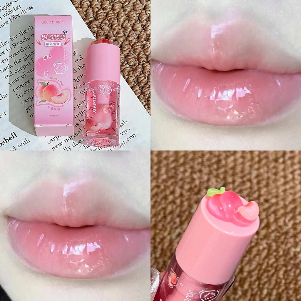 Guava Peach Lip Oil Plump Moisturizing Non-sticky Hydrating Lip Gloss Long-lasting Clear Liquid Lip Balm Make Up Korean Beauty