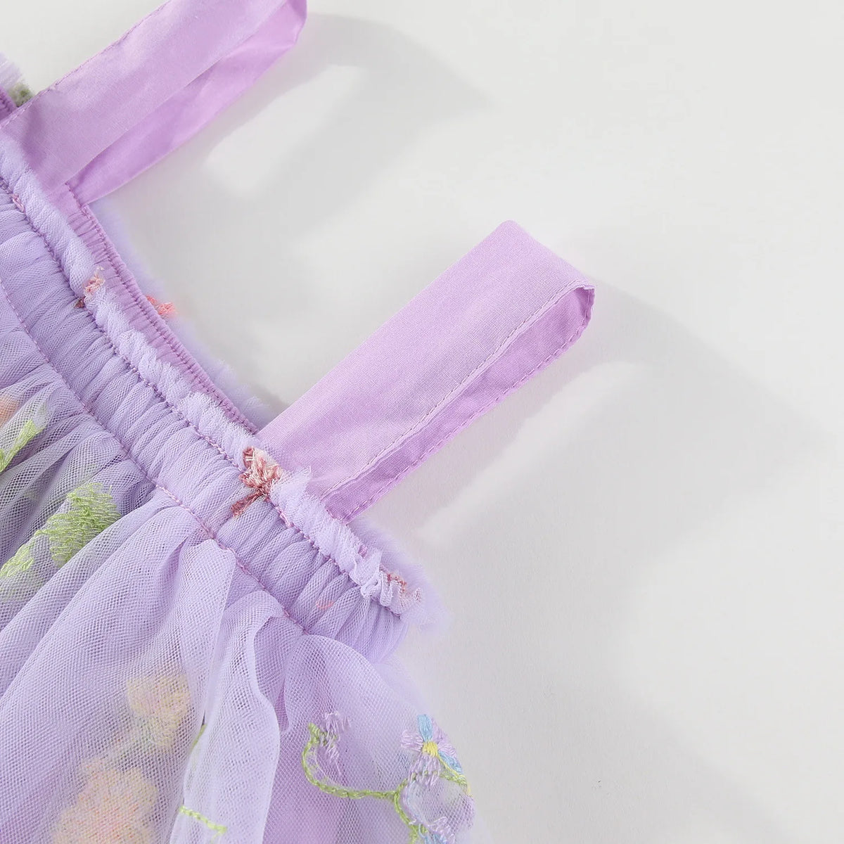 Summer Kids Clothes Girls Floral Embroidery Mesh Dress 1-5Y Children Spaghetti Strap Princess Tutu Dress Beach Wear