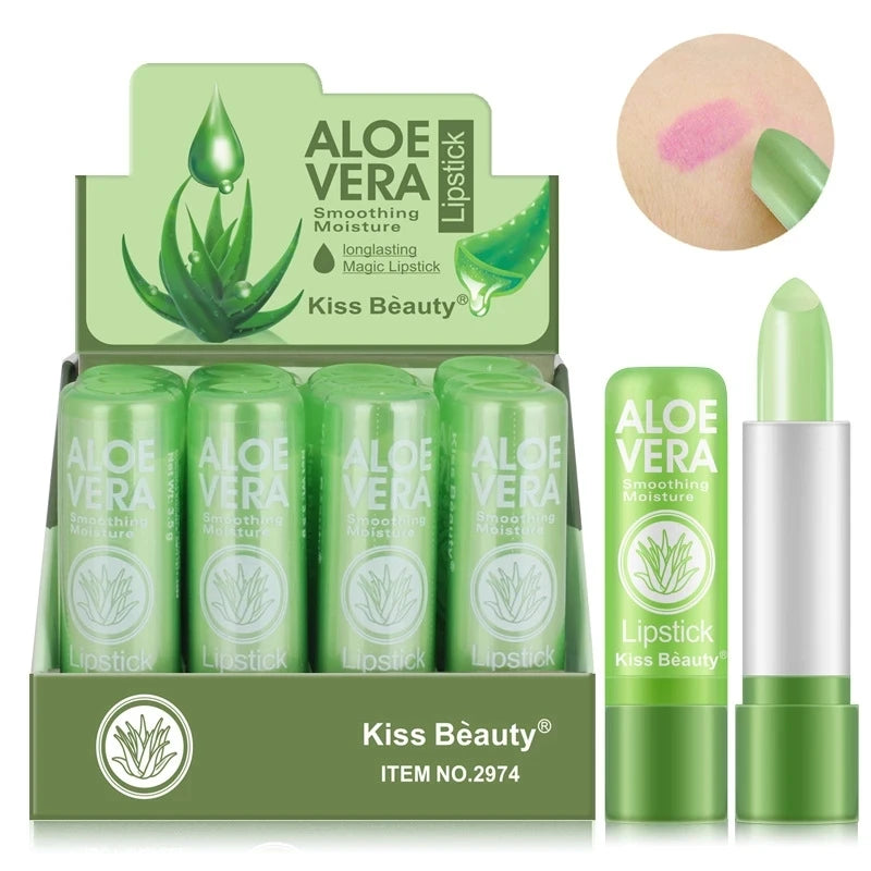 SADOER Aloe Vera Color Changing Lip Balm - 12-Piece Moisturizing Set