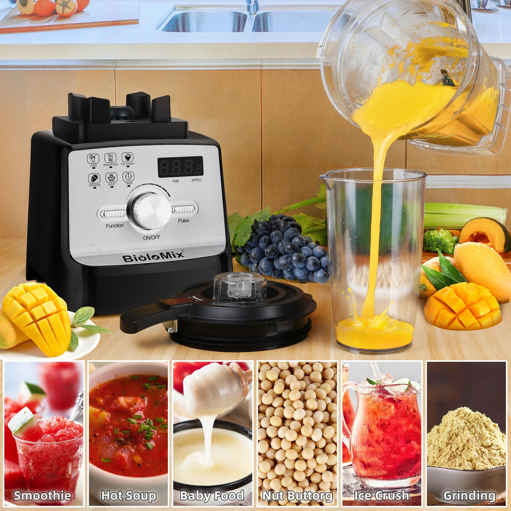 BioloMix 2200W Professional Blender for Smoothies And Juices Efficient Kitchen Appliance for Mixing Drinks