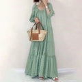 Fairy Tale Slimming Long Skirt Dress Super Fairy Big Swing Skirt Women's Fashion Summer City Walk High Collar Long Sleeve Dress