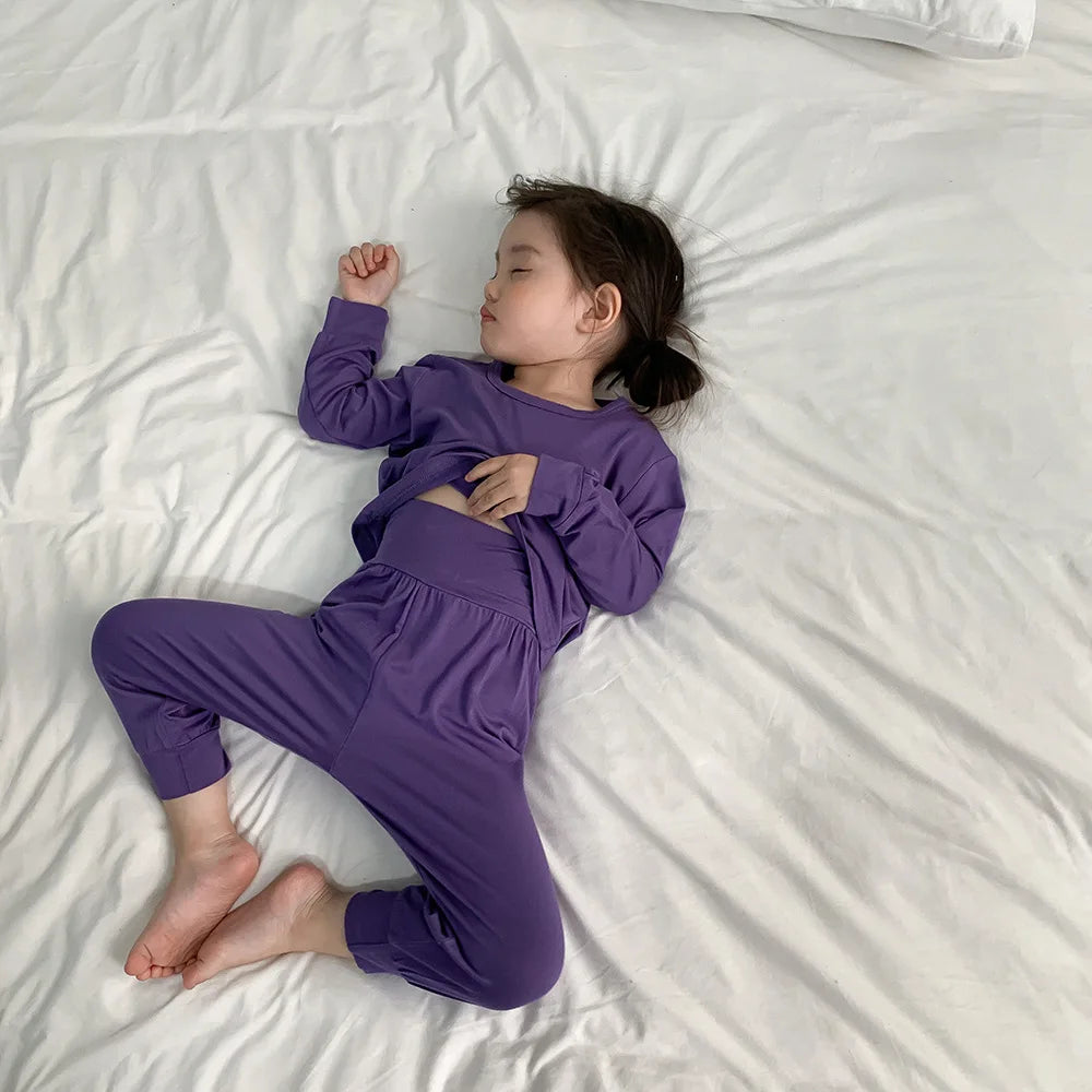 Kids Unisex Cotton Pajama Set - 2-Piece Sleepwear for Ages 1-8 Years
