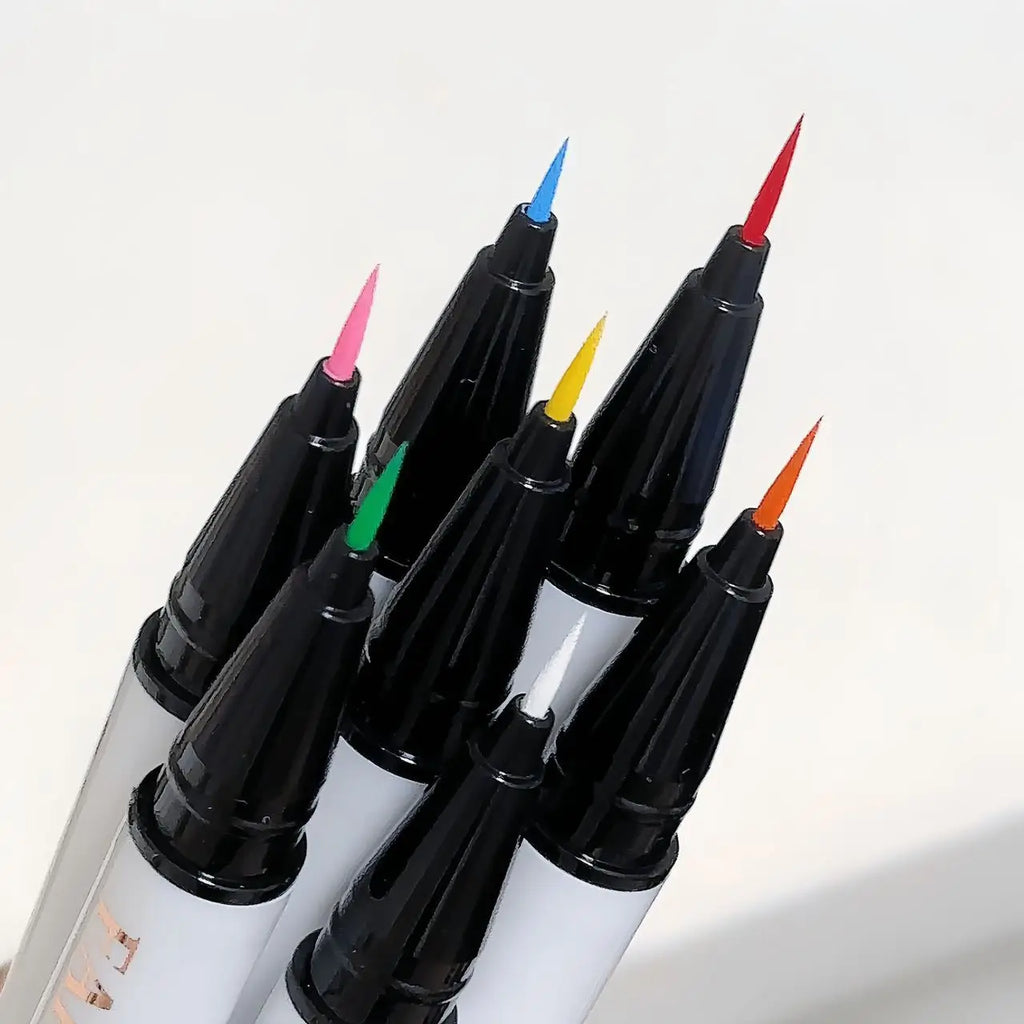 Ultra-thin Waterproof Eye Liner Matte Berry Red Liquid Eyeliner Black White Eyeliner Pen Easy To Color Colorful Lying Silkworm