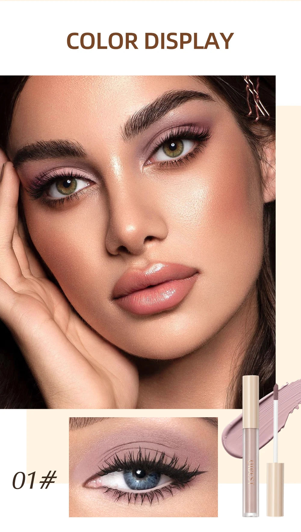 QIBEST 8 Color Matte Liquid Eyeshadow Set Long Lasting Waterproof Eye Shadows Quick-drying Nude White Eyeshadow Makeup Cosmetics
