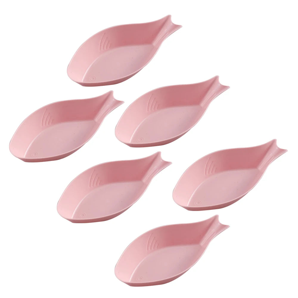 6PCS Wheat Straw Seasoning Dish Set - Small Dipping Snack Plates