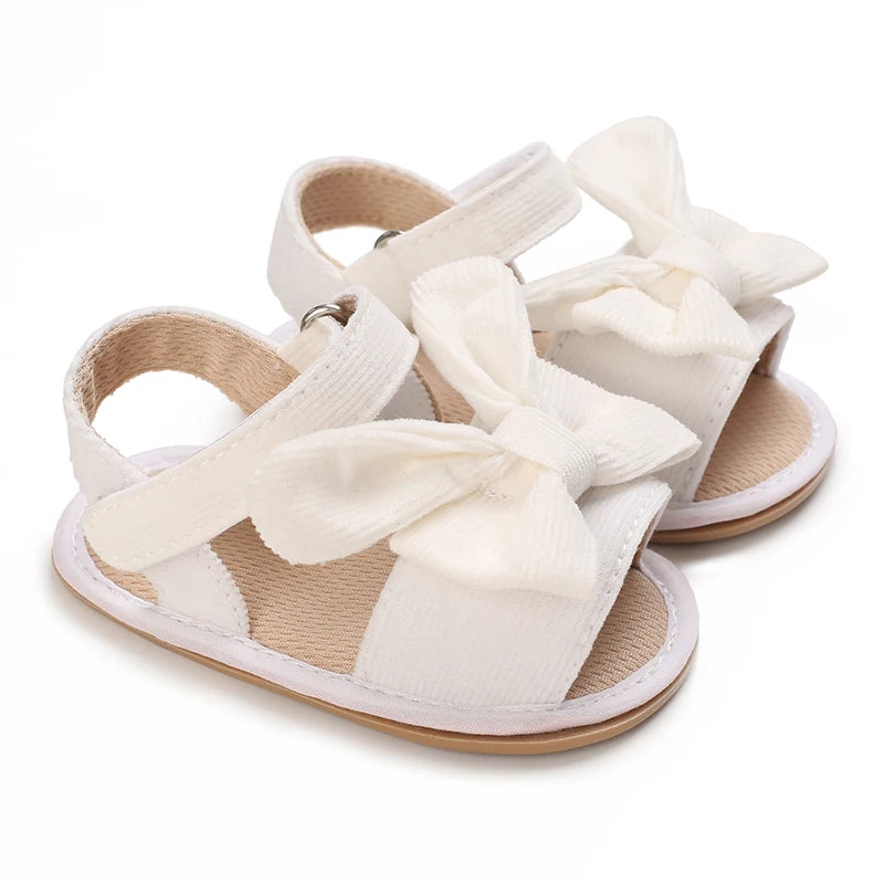 Baby Girls Butterfly Bow Pre-Walker Sandals - Soft Summer Footwear