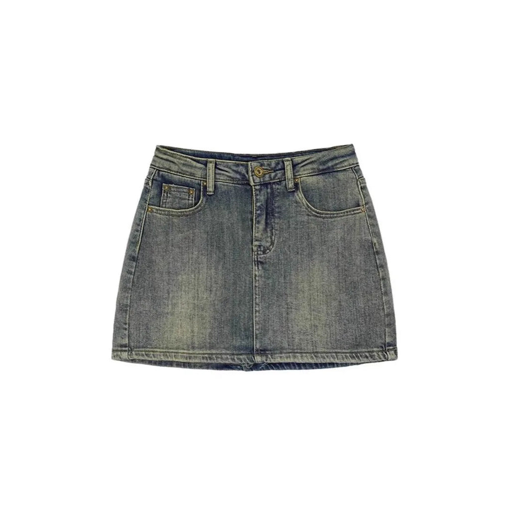High Waist Denim Mini Skirt Women's Summer 2025 New Style Slimming Sexy Girl Trend Prevent Exposure Wrap around Skirt