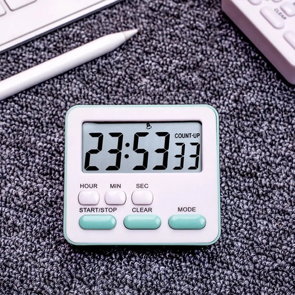 Kitchen Timer and Stopwatch with Flashing Light Alarm