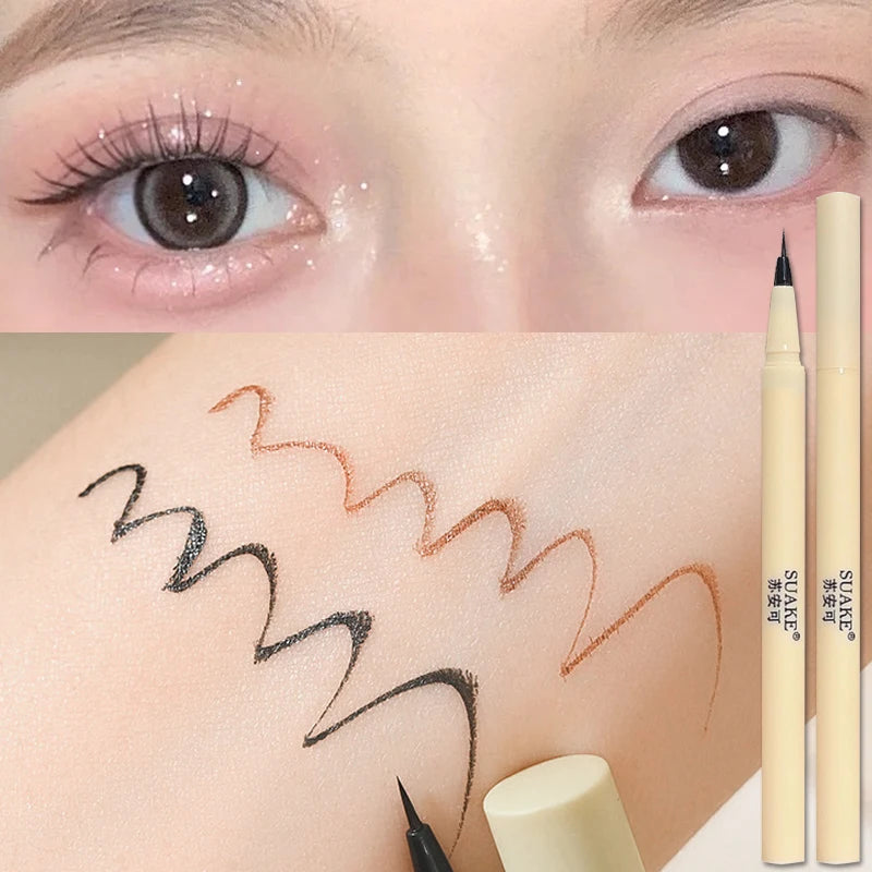 Waterproof Quick-drying Liquid Eyeliner Ultra-fine Matte Smooth Silkworm Eyeliner Beginner-Friendly Create A Charming Eye Makeup