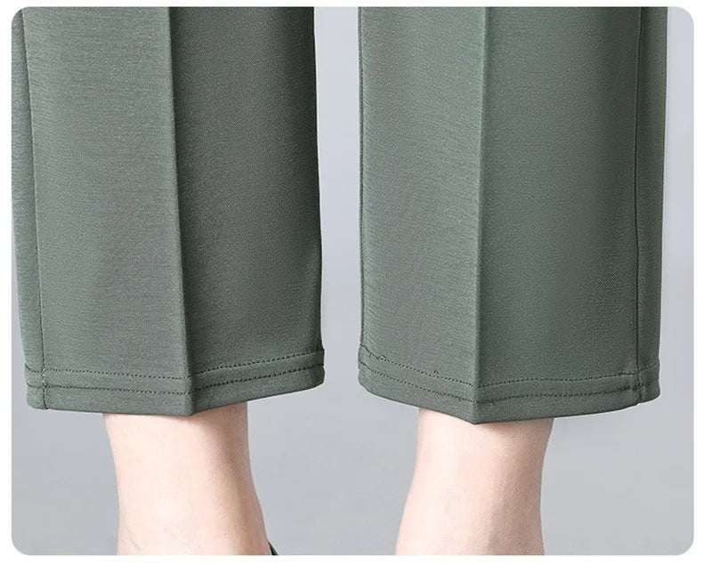 Middle Aged Women'S'S Pants 2026 New Summer Thin High Waiste Elastic Loose Straight Pants Female Casual Trousers 5Xl 6Xl 7Xl 8Xl